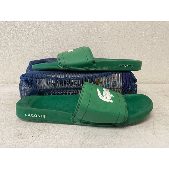Lacoste Green Fraisier Slides Sandals - UK Size 11, EU 46 - Vintage - Picture 1 of 8